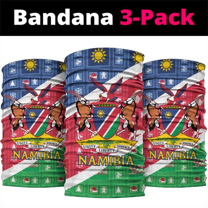Afro Namibia Neck Gaiter Coat Of Arms Christmas Style LT15