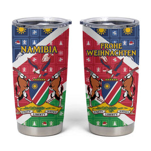 Afro Namibia Tumbler Cup Coat Of Arms Christmas Style