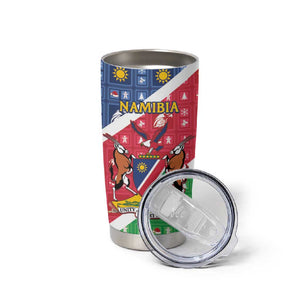 Afro Namibia Tumbler Cup Coat Of Arms Christmas Style