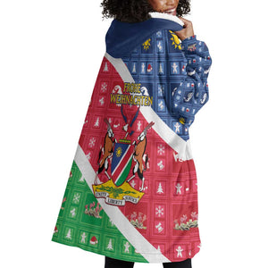 Afro Namibia Wearable Blanket Hoodie Coat Of Arms Christmas Style