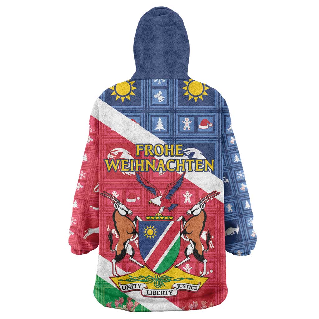 Afro Namibia Wearable Blanket Hoodie Coat Of Arms Christmas Style
