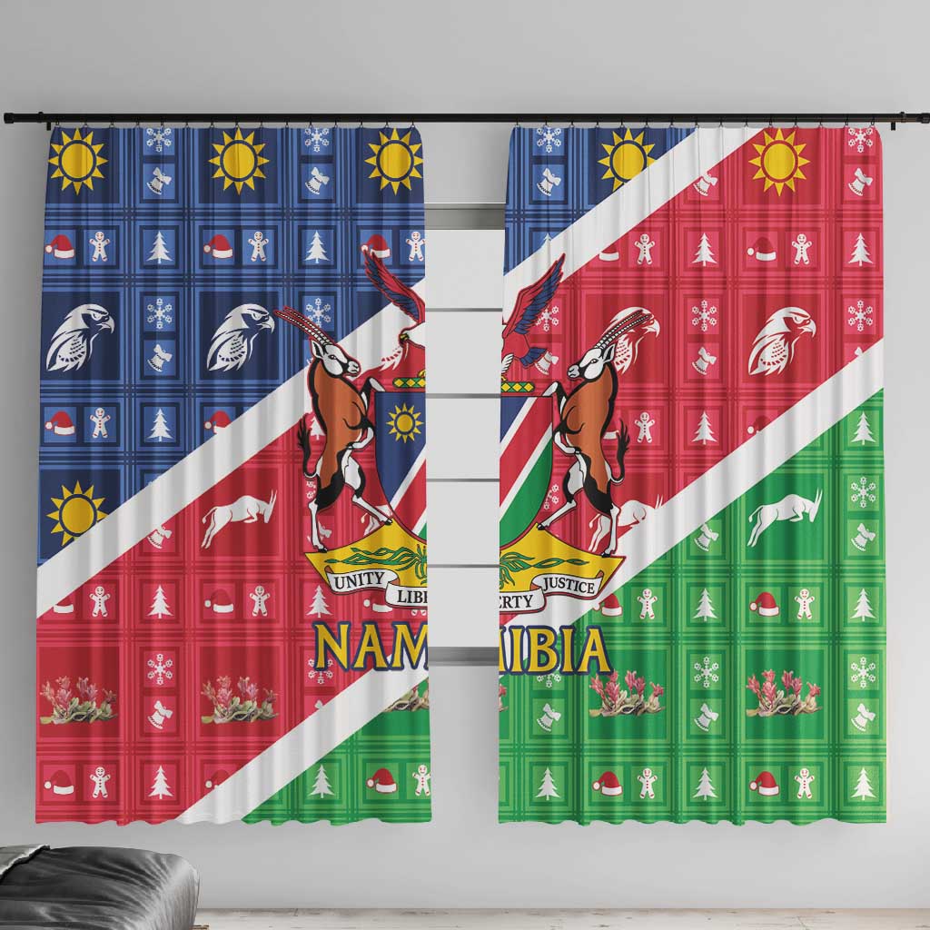 Afro Namibia Window Curtain Coat Of Arms Christmas Style