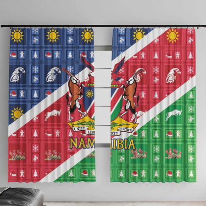 Afro Namibia Window Curtain Coat Of Arms Christmas Style