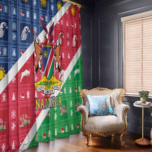 Afro Namibia Window Curtain Coat Of Arms Christmas Style