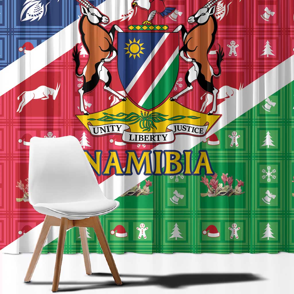 Afro Namibia Window Curtain Coat Of Arms Christmas Style