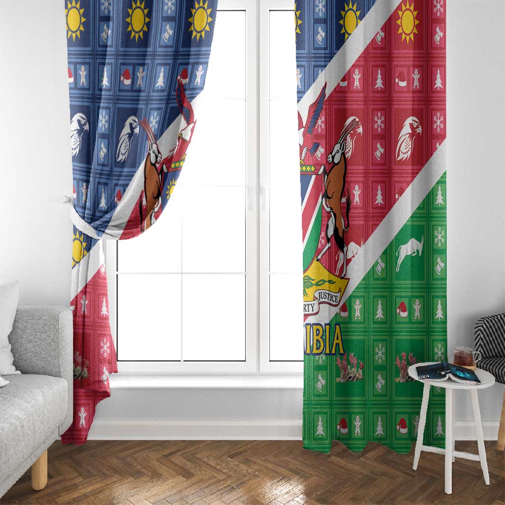 Afro Namibia Window Curtain Coat Of Arms Christmas Style