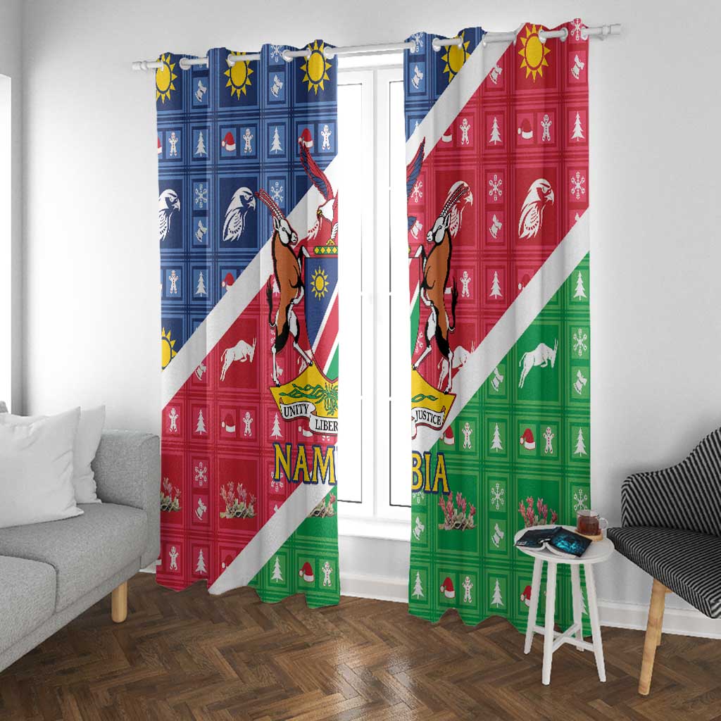 Afro Namibia Window Curtain Coat Of Arms Christmas Style