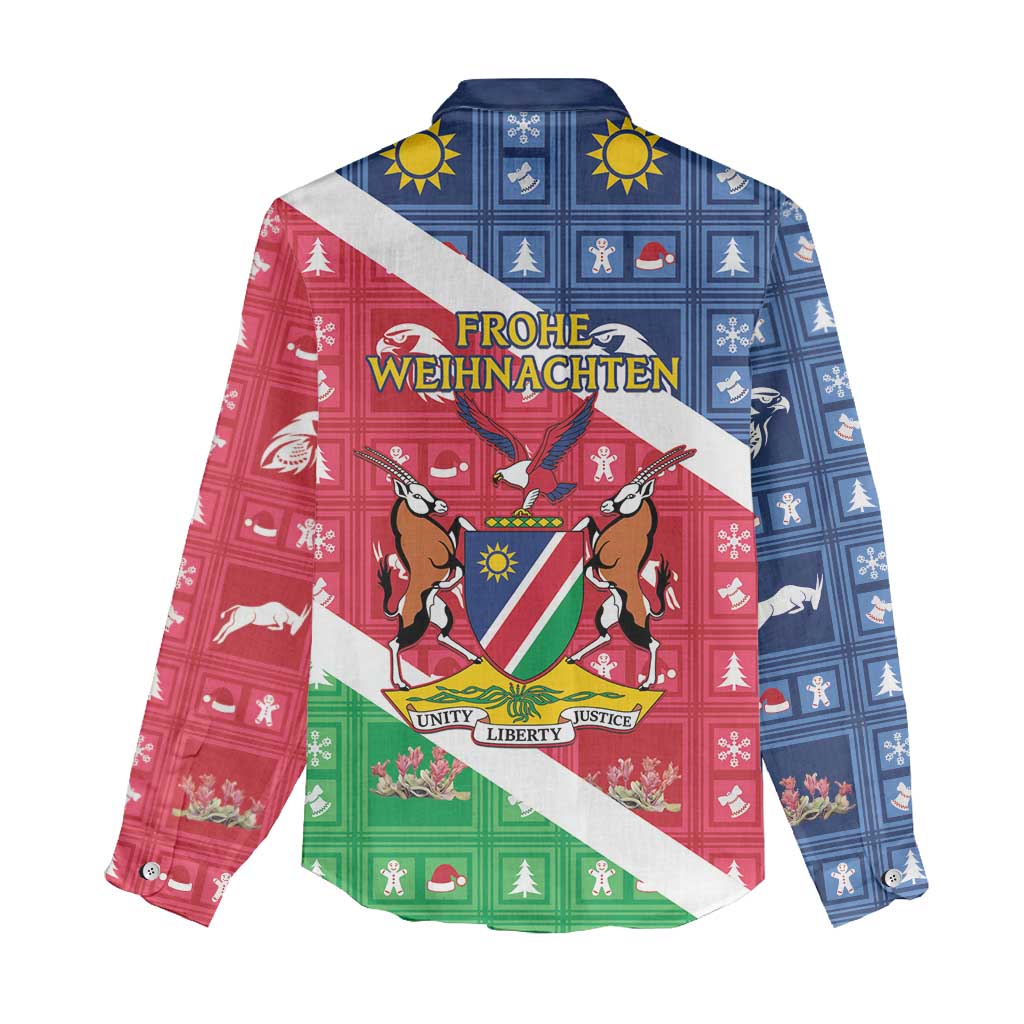Afro Namibia Women Casual Shirt Coat Of Arms Christmas Style LT15