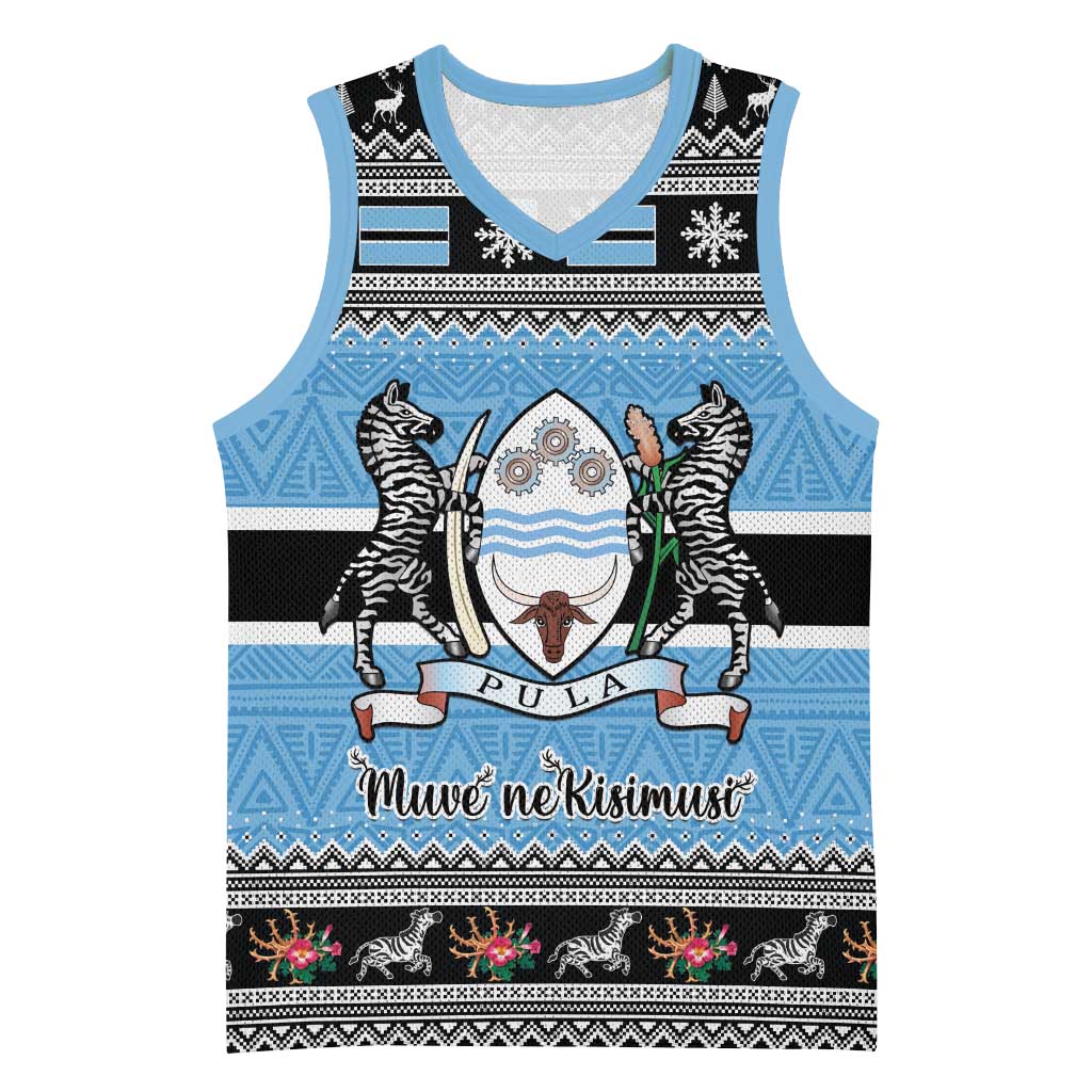 Afro Botswana Christmas Basketball Jersey Coat Of Arms - African Pattern - African Pride
