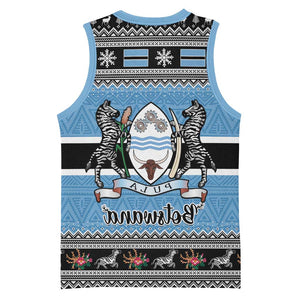 Afro Botswana Christmas Basketball Jersey Coat Of Arms - African Pattern - African Pride