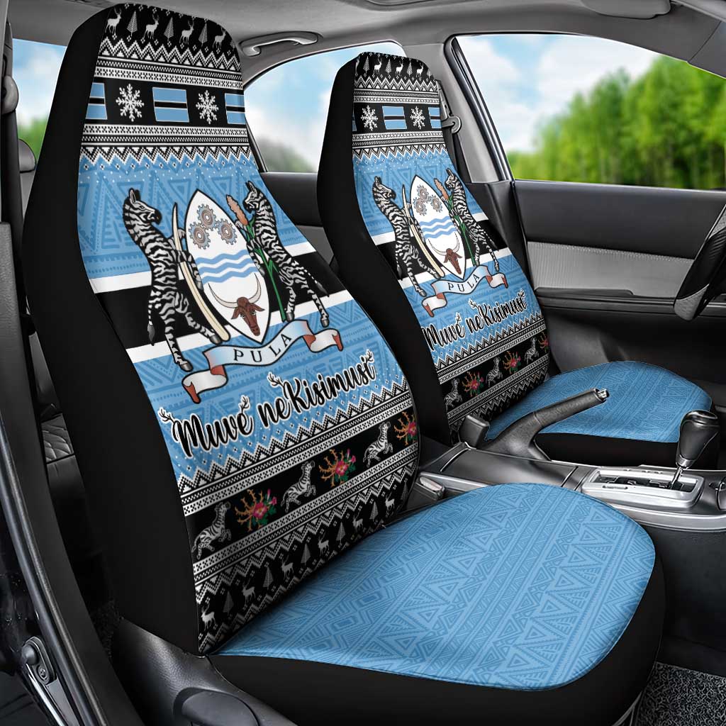 Afro Botswana Christmas Car Seat Cover Coat Of Arms - African Pattern