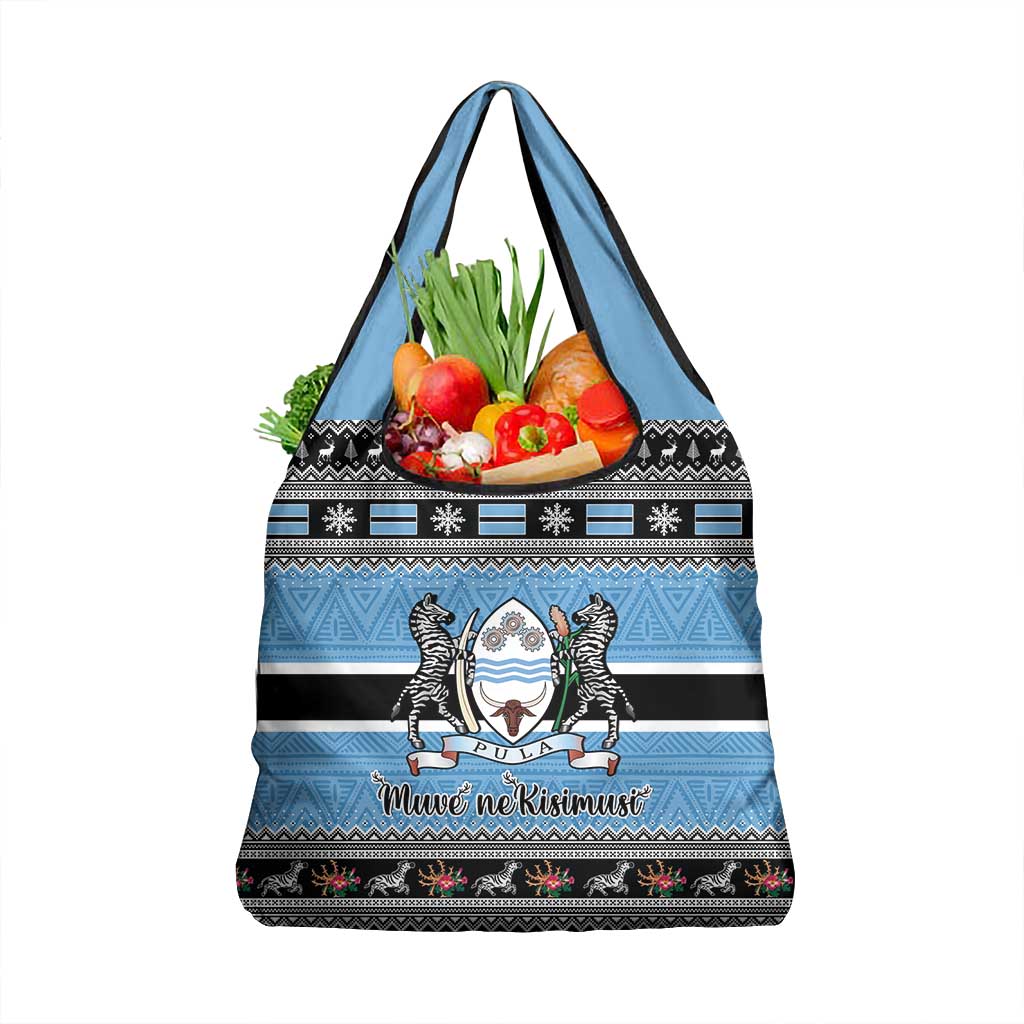 Afro Botswana Christmas Grocery Bag Coat Of Arms - African Pattern
