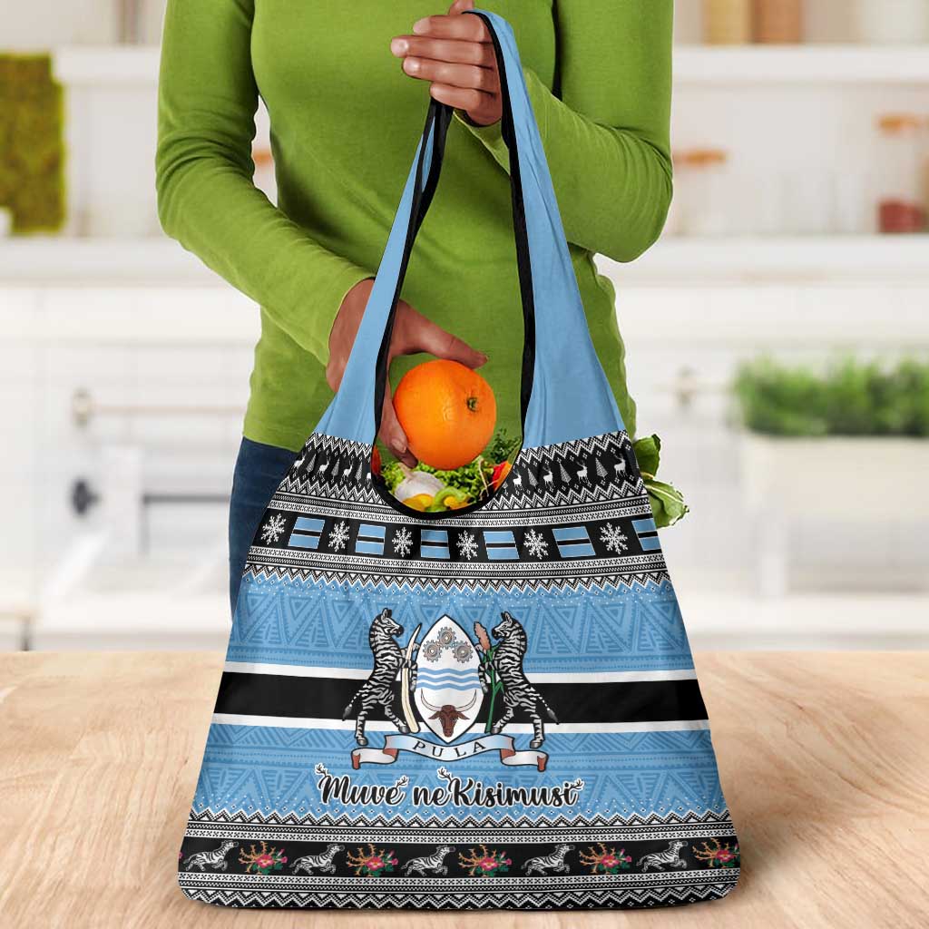 Afro Botswana Christmas Grocery Bag Coat Of Arms - African Pattern
