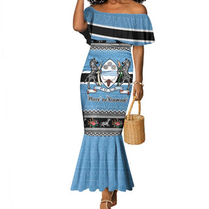 Afro Botswana Christmas Mermaid Dress Coat Of Arms - African Pattern