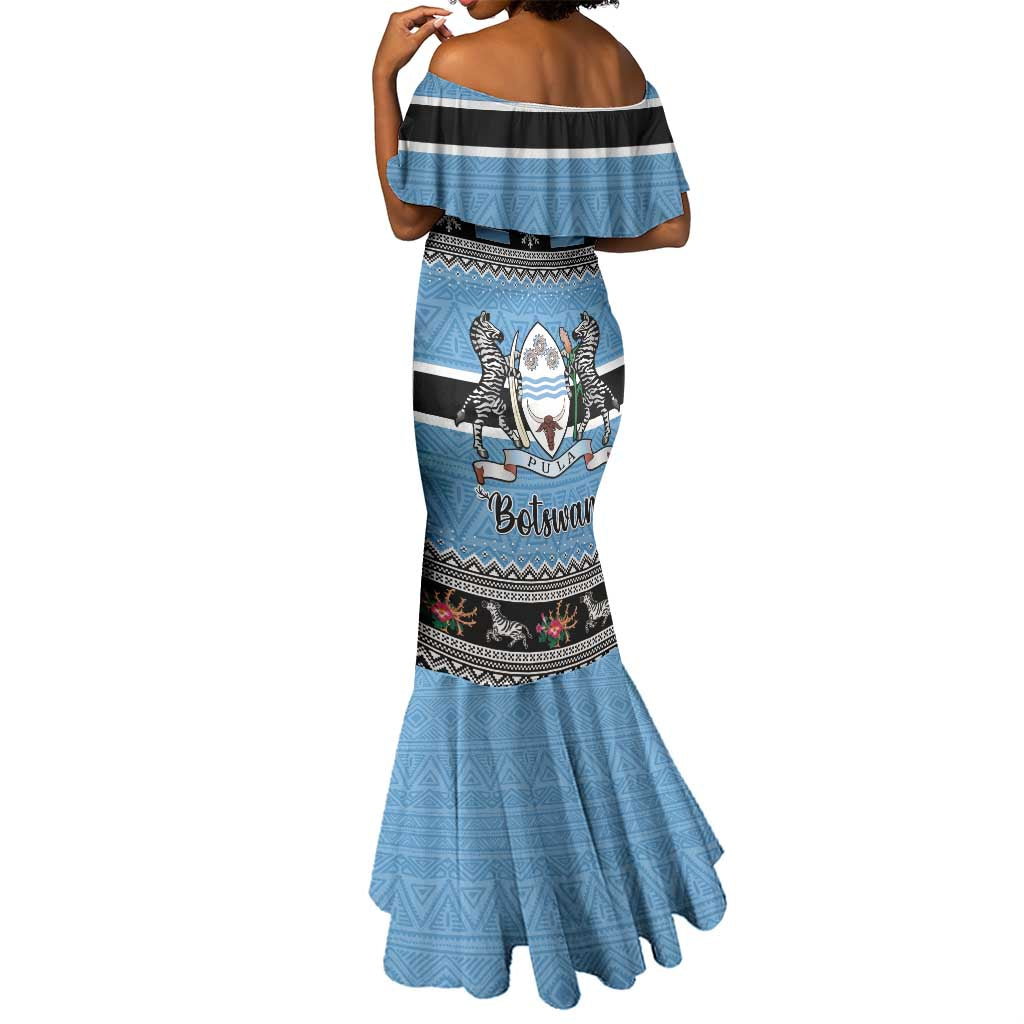 Afro Botswana Christmas Mermaid Dress Coat Of Arms - African Pattern