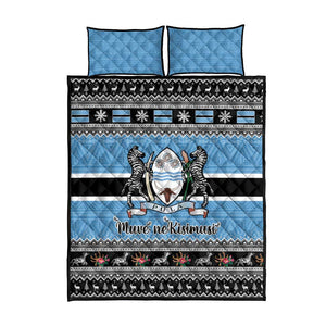Afro Botswana Christmas Quilt Bed Set Coat Of Arms - African Pattern