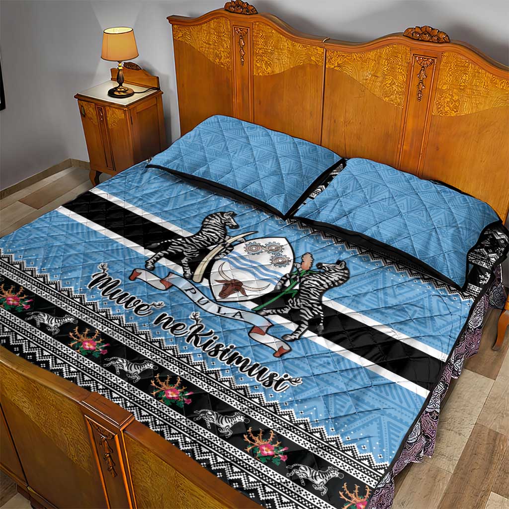 Afro Botswana Christmas Quilt Bed Set Coat Of Arms - African Pattern