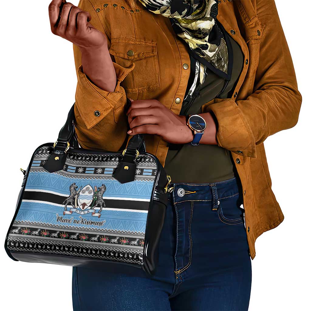 Afro Botswana Christmas Shoulder Handbag Coat Of Arms - African Pattern