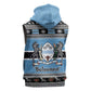 Afro Botswana Christmas Sleeveless Zip Hoodie Coat Of Arms - African Pattern - African Pride