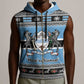 Afro Botswana Christmas Sleeveless Zip Hoodie Coat Of Arms - African Pattern - African Pride