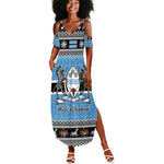 Afro Botswana Christmas Summer Maxi Dress Coat Of Arms - African Pattern