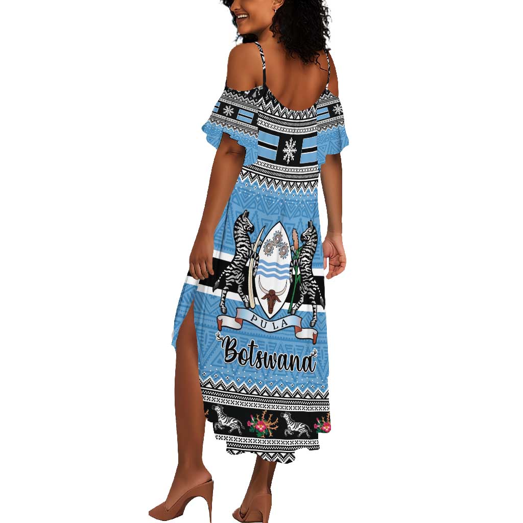 Afro Botswana Christmas Summer Maxi Dress Coat Of Arms - African Pattern