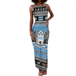 Afro Botswana Christmas Tank Maxi Dress Coat Of Arms - African Pattern