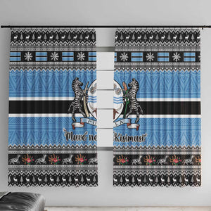 Afro Botswana Christmas Window Curtain Coat Of Arms - African Pattern