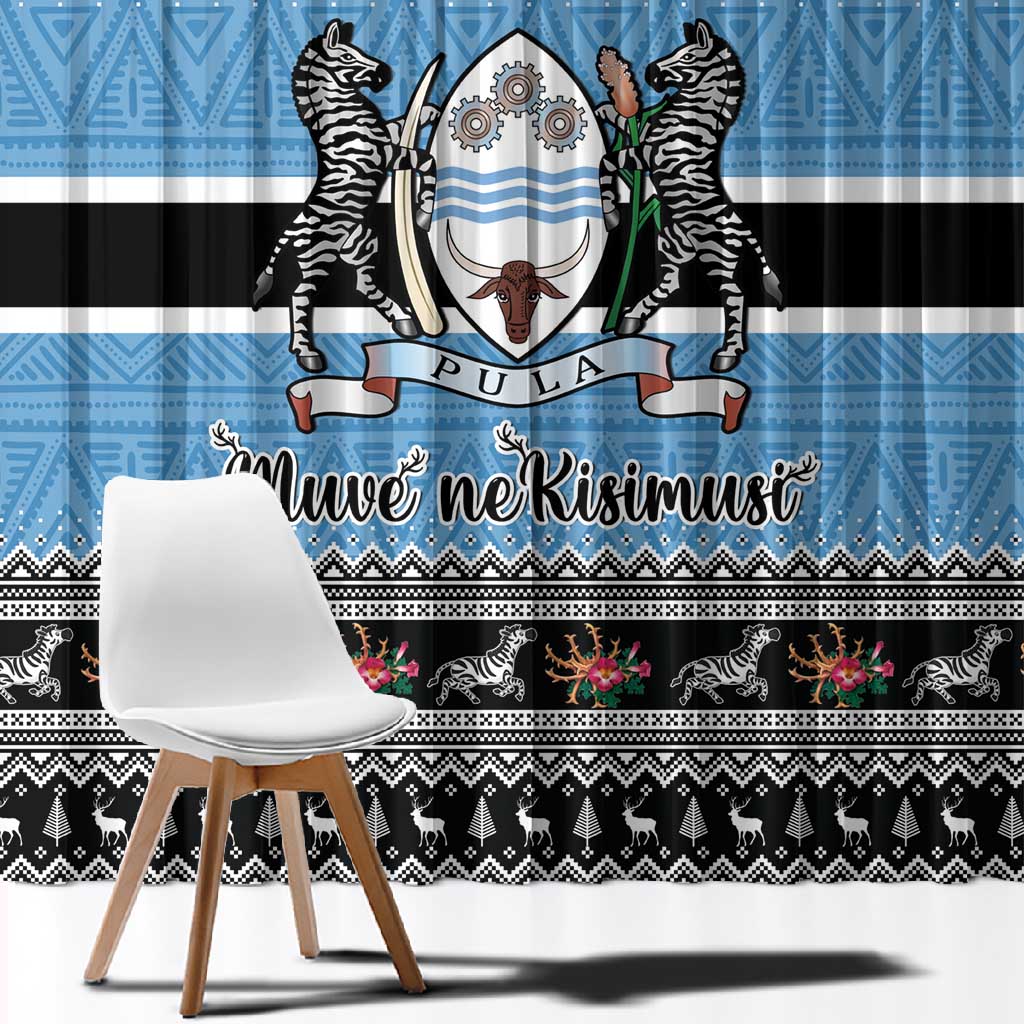 Afro Botswana Christmas Window Curtain Coat Of Arms - African Pattern