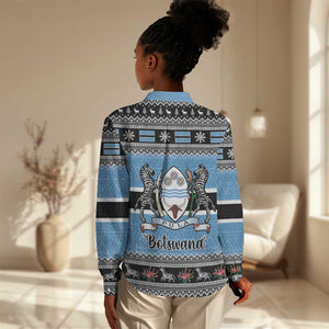 Afro Botswana Christmas Women Casual Shirt Coat Of Arms - African Pattern LT15
