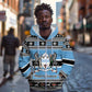 Afro Botswana Christmas Zip Hoodie Coat Of Arms - African Pattern