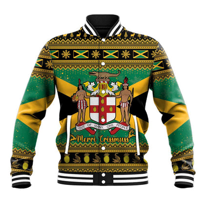 Afro-Jamaicans Baseball Jacket Coat Of Arms - Merry Christmas