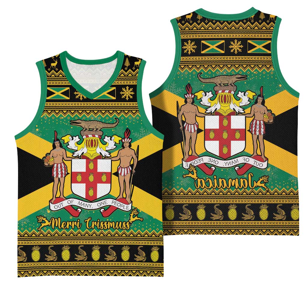 Afro-Jamaicans Basketball Jersey Coat Of Arms - Merry Christmas - African Pride