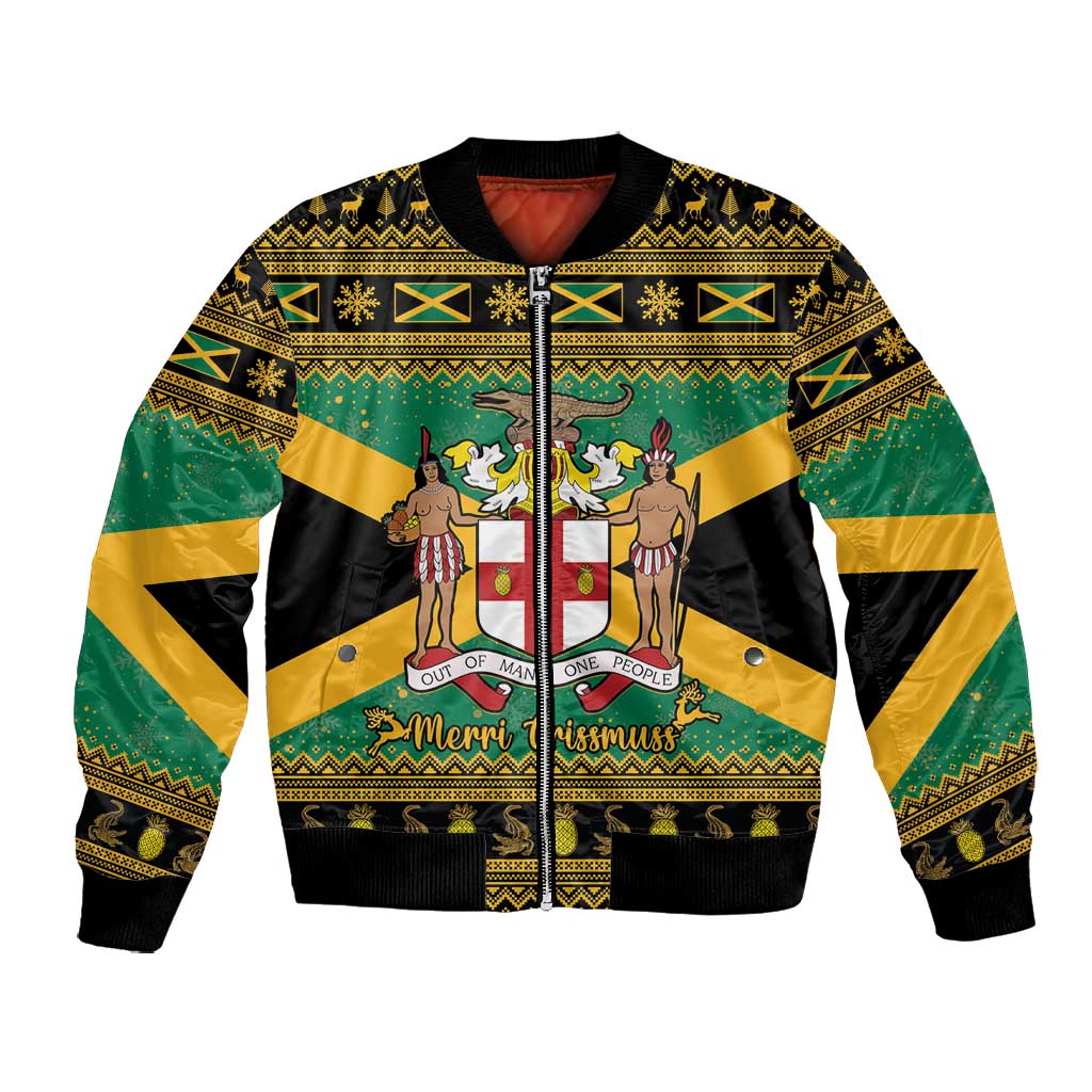 Afro-Jamaicans Bomber Jacket Coat Of Arms - Merry Christmas