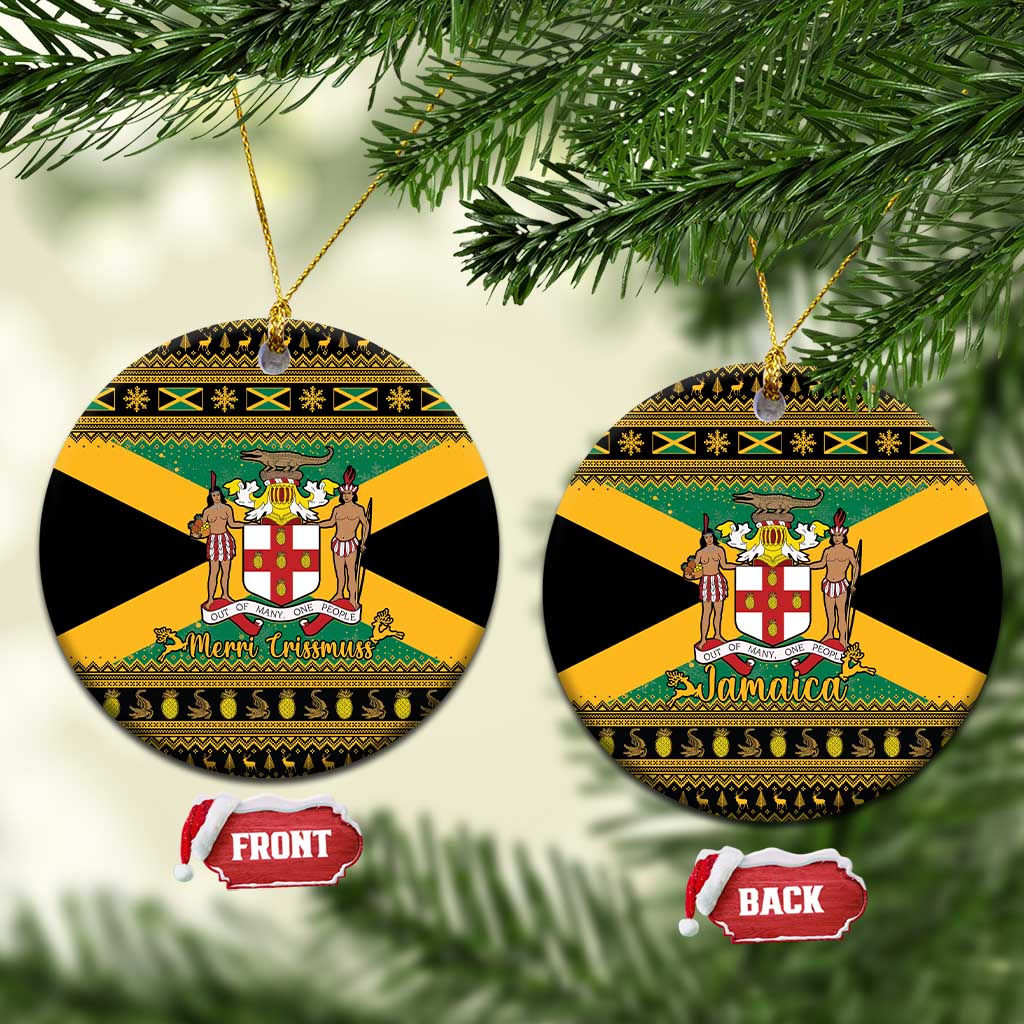 Afro-Jamaicans Ceramic Ornament Coat Of Arms with Merry Christmas