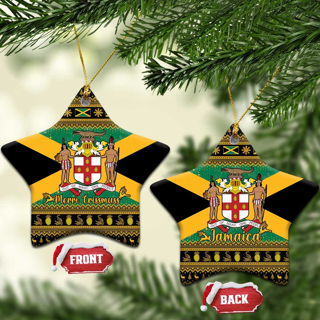 Afro-Jamaicans Ceramic Ornament Coat Of Arms with Merry Christmas