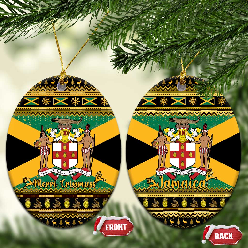Afro-Jamaicans Ceramic Ornament Coat Of Arms with Merry Christmas