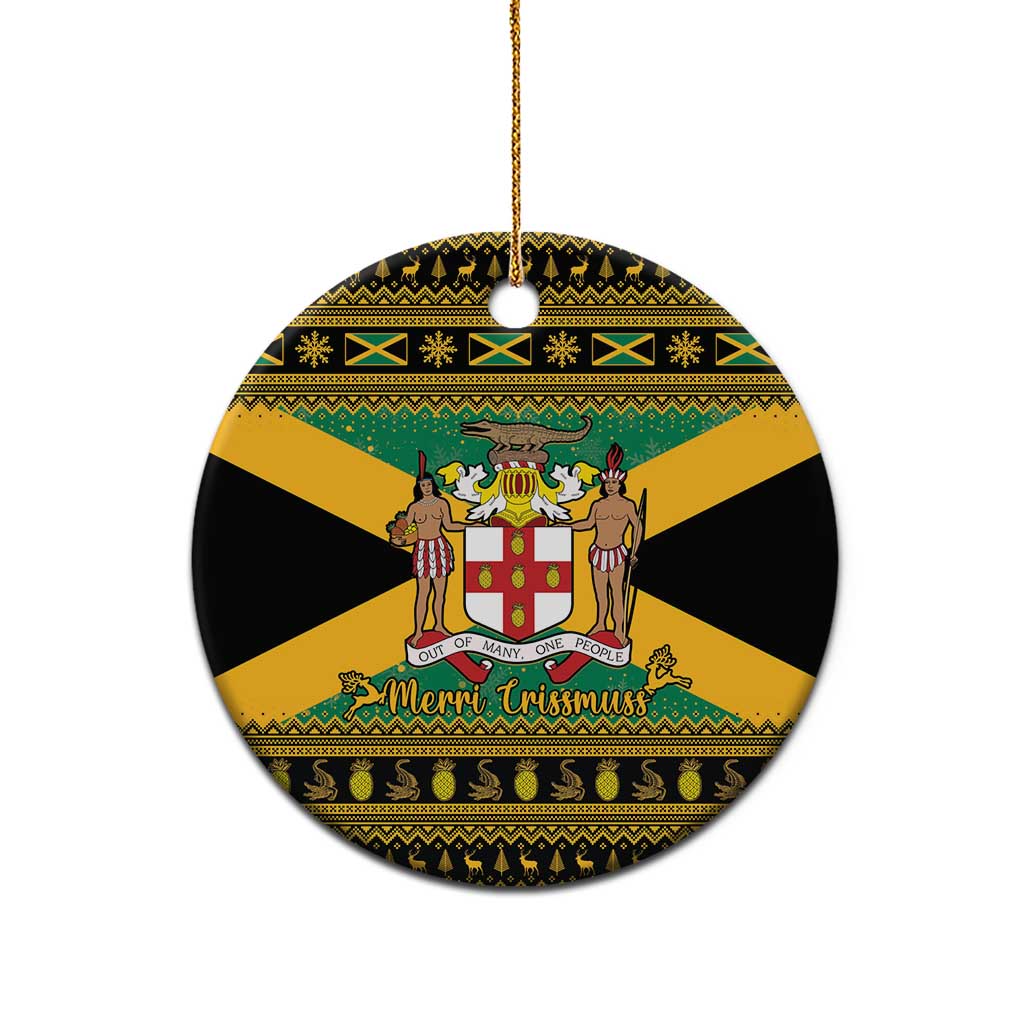 Afro-Jamaicans Ceramic Ornament Coat Of Arms with Merry Christmas