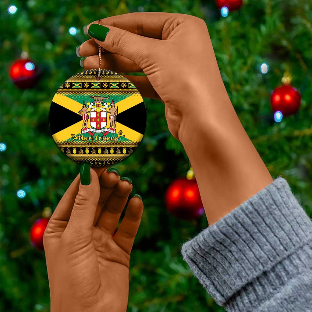 Afro-Jamaicans Ceramic Ornament Coat Of Arms with Merry Christmas
