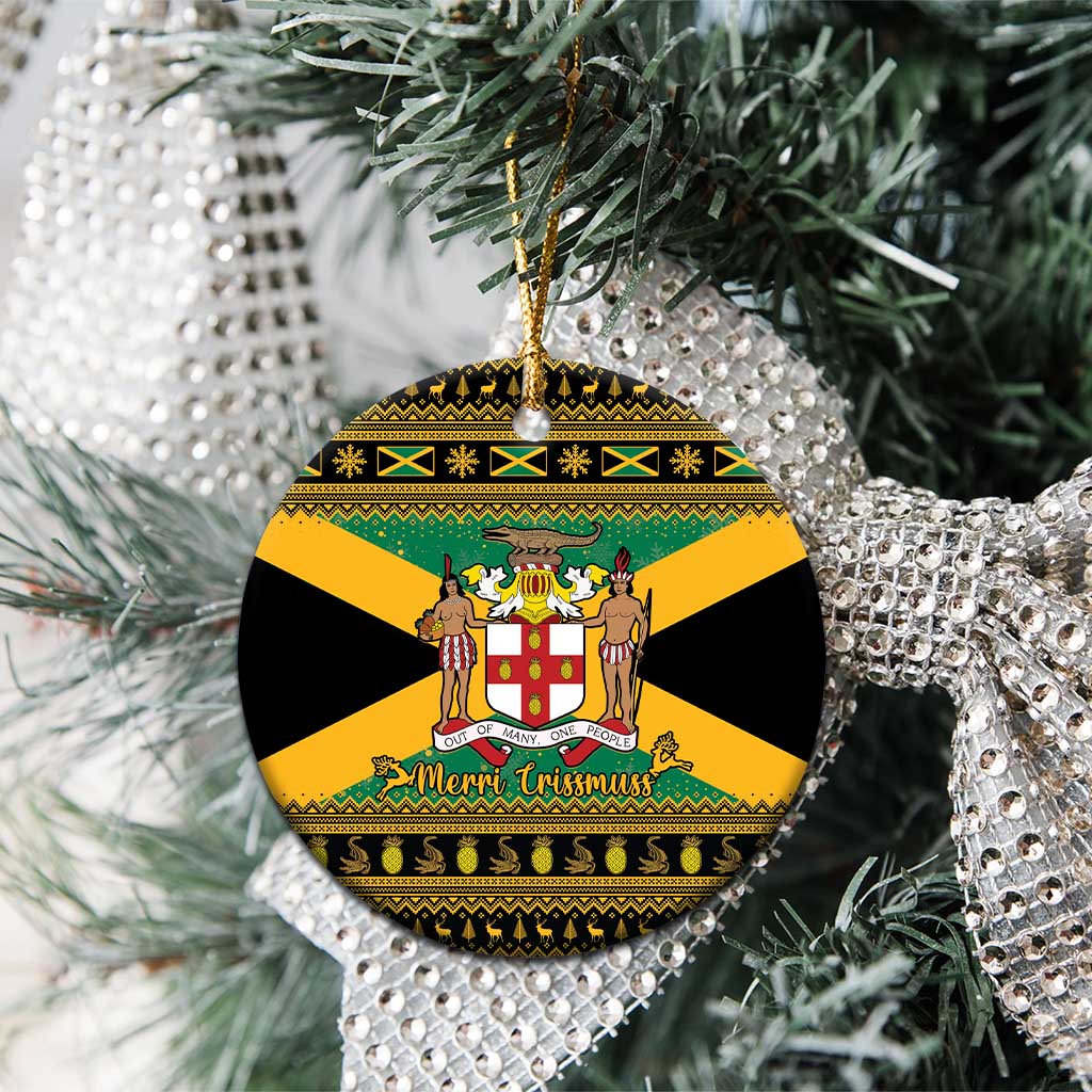 Afro-Jamaicans Ceramic Ornament Coat Of Arms with Merry Christmas