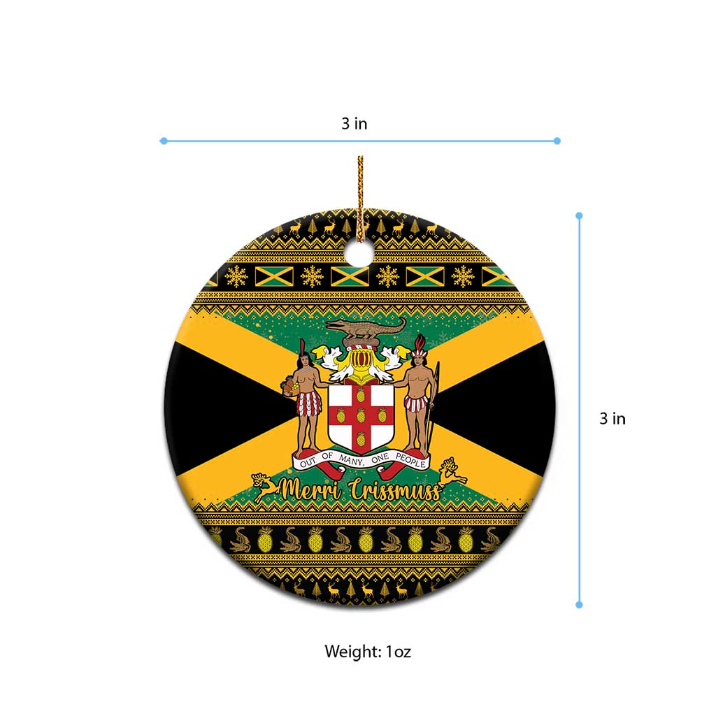 Afro-Jamaicans Ceramic Ornament Coat Of Arms with Merry Christmas
