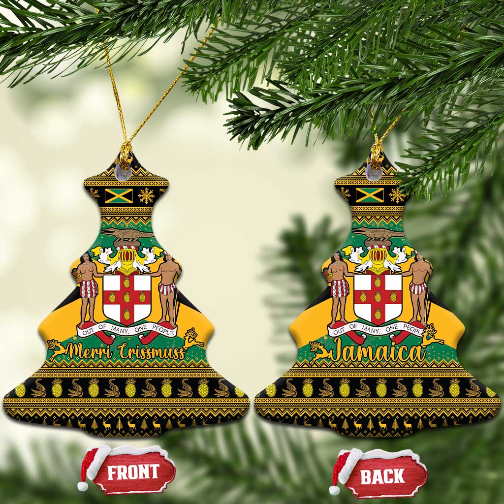 Afro-Jamaicans Ceramic Ornament Coat Of Arms with Merry Christmas