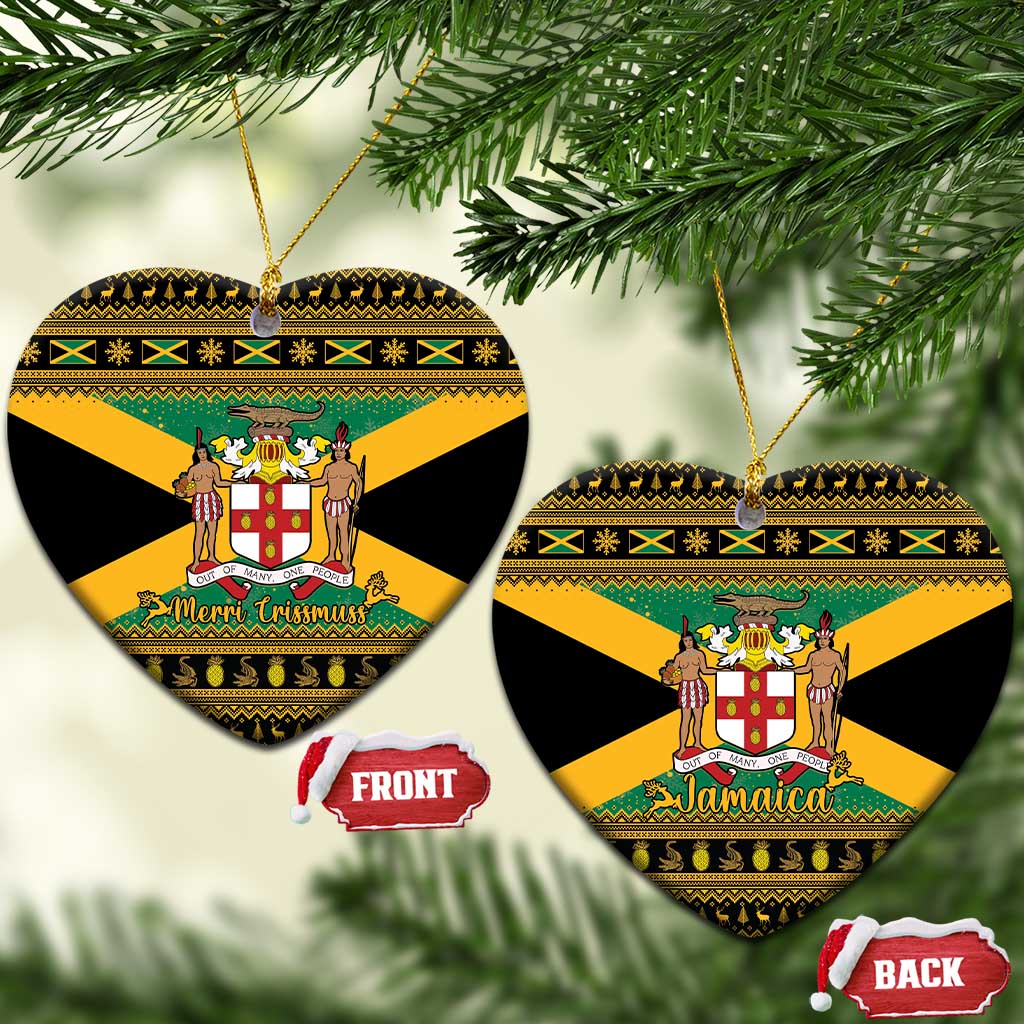 Afro-Jamaicans Ceramic Ornament Coat Of Arms with Merry Christmas