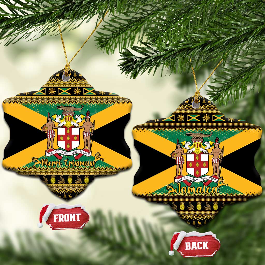 Afro-Jamaicans Ceramic Ornament Coat Of Arms with Merry Christmas