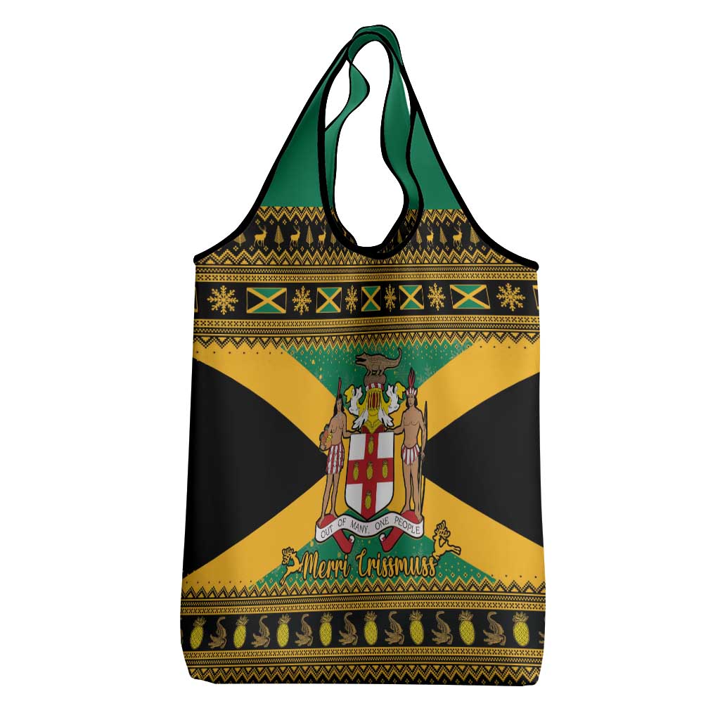 Afro-Jamaicans Grocery Bag Coat Of Arms - Merry Christmas