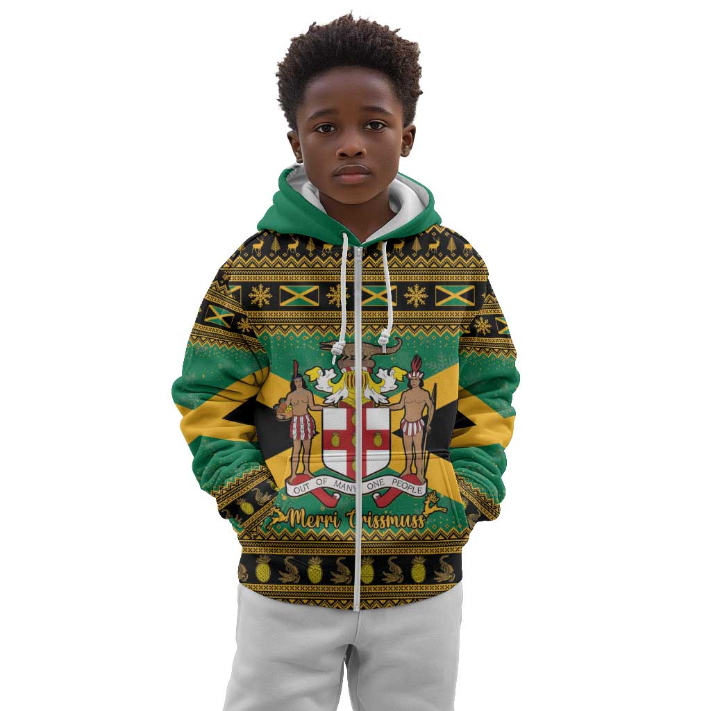 Afro-Jamaicans Kid Hoodie Coat Of Arms - Merry Christmas