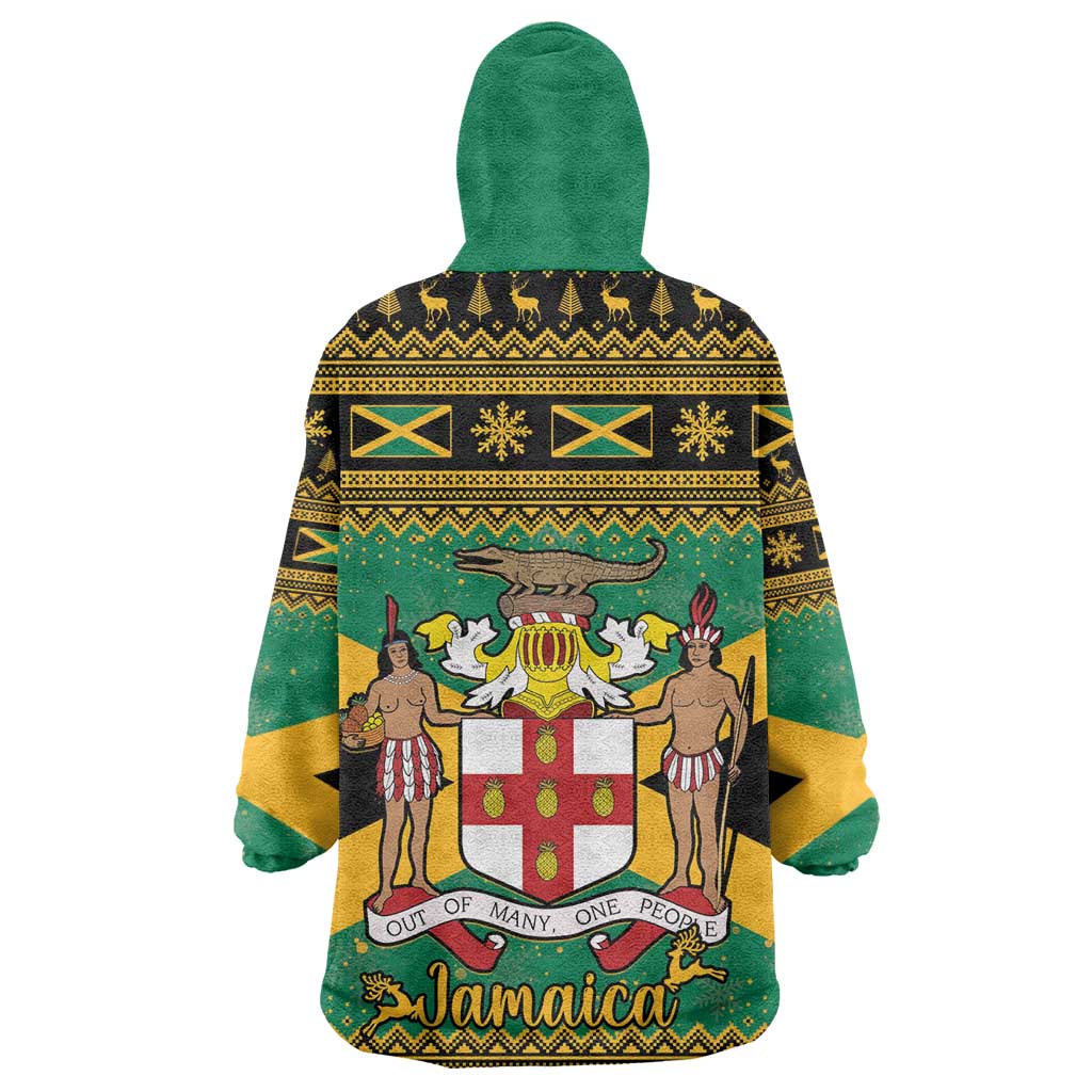 Afro-Jamaicans Kid Wearable Blanket Hoodie Coat Of Arms - Merry Christmas