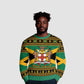 Afro-Jamaicans Ugly Christmas Sweater Coat Of Arms with Merry Christmas