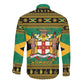 Afro-Jamaicans Long Sleeve Button Shirt Coat Of Arms - Merry Christmas