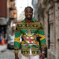 Afro-Jamaicans Long Sleeve Button Shirt Coat Of Arms - Merry Christmas